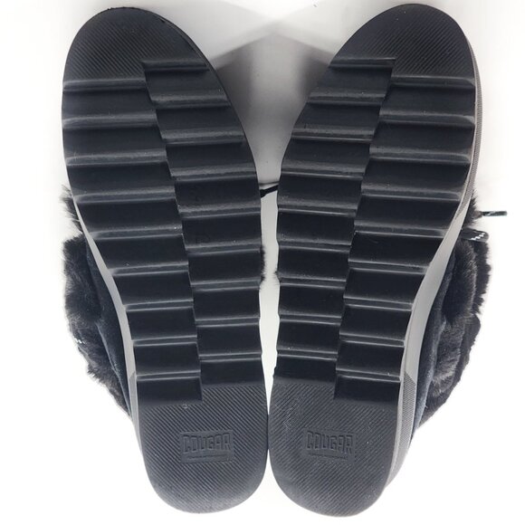 COUGAR Waterproof Suede Platform Faux Fur Winter Ankle Boots Black - Picture 9 of 9